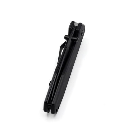 EDC Pocket Folding Knife - 3.54" Stainless Steel Black Blade, G10 Scales Liner Lock EMH03