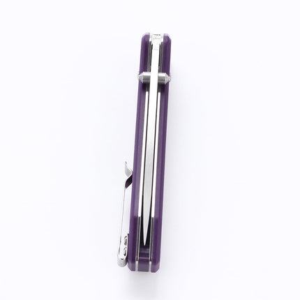 Pocket Folding EDC Knife 3.14 D2 Steel Satin Sharp Blade, G10 Scales, Crossbar Axis Lock