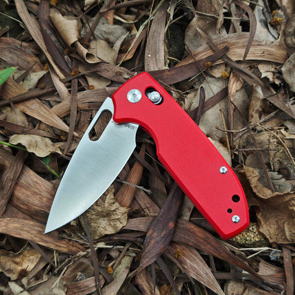 Folding Pocket Knife with Reversible Clip: 3.14" D2 Steel Black Drop Point Blade, Crossbar Axis Lock, G10 Handle Scales