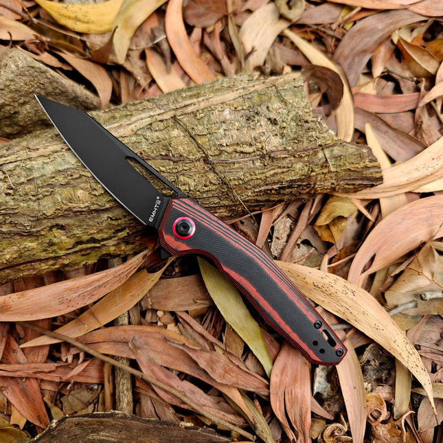 Premium EDC Folding Pocket Knife - D2 Steel Blade with Reverse Tanto Design G10 Handle and Deep Clip, E031