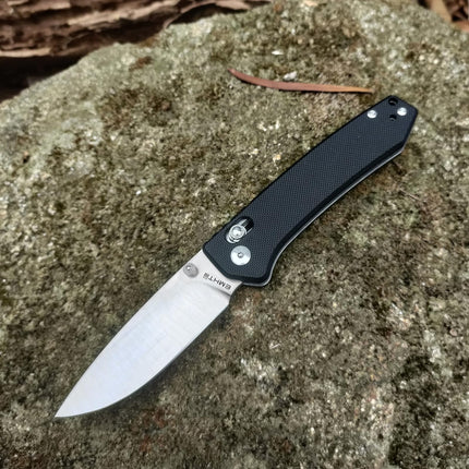 Pocket Folding EDC Knife 3.14 D2 Steel Satin Sharp Blade, G10 Scales, Crossbar Axis Lock