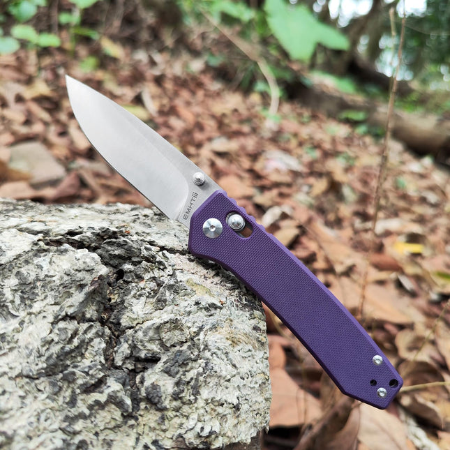 Pocket Folding EDC Knife 3.14 D2 Steel Satin Sharp Blade, G10 Scales, Crossbar Axis Lock