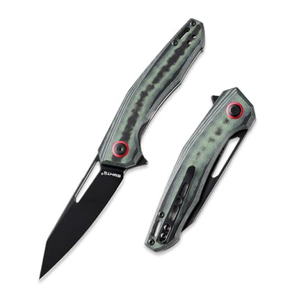 Premium EDC Folding Pocket Knife - D2 Steel Blade with Reverse Tanto Design G10 Handle and Deep Clip, E031