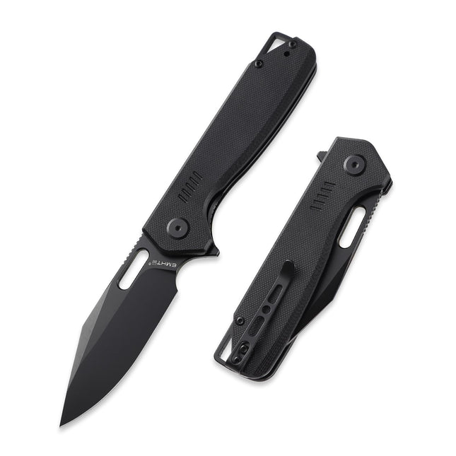 Clip Point Folding Pocket Knife - D2 Steel Black Blade, G10 Tactical Handle, Liner Lock & Deep Carry Clip E032
