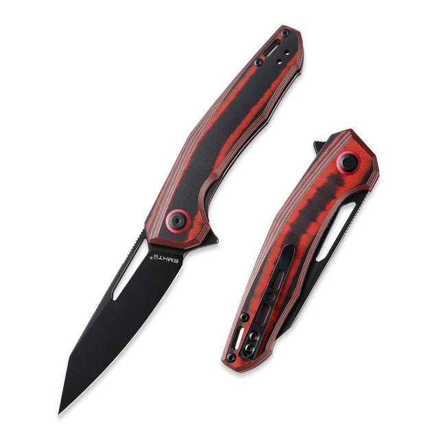 Premium EDC Folding Pocket Knife - D2 Steel Blade with Reverse Tanto Design G10 Handle and Deep Clip, E031