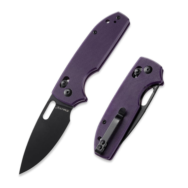 Folding Pocket Knife with Reversible Clip: 3.14" D2 Steel Black Drop Point Blade, Crossbar Axis Lock, G10 Handle Scales