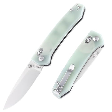 Pocket Folding EDC Knife 3.14 D2 Steel Satin Sharp Blade, G10 Scales, Crossbar Axis Lock